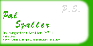 pal szaller business card